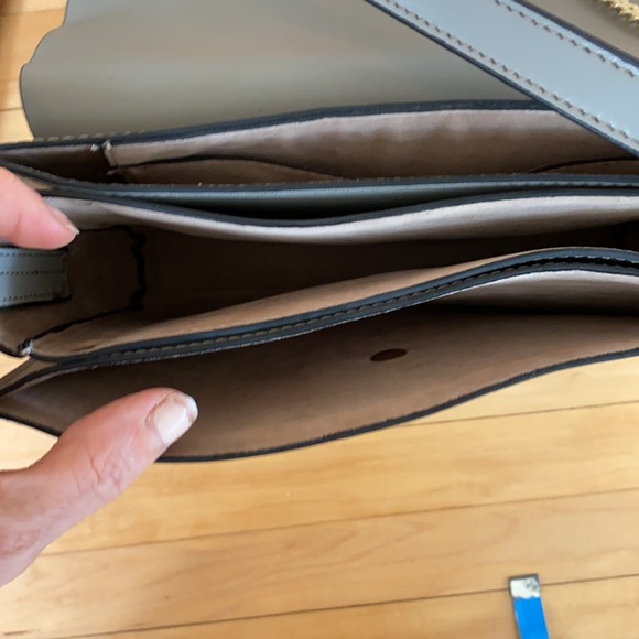 Gray suede bag circle closure designer inspired - Picture 5 of 12